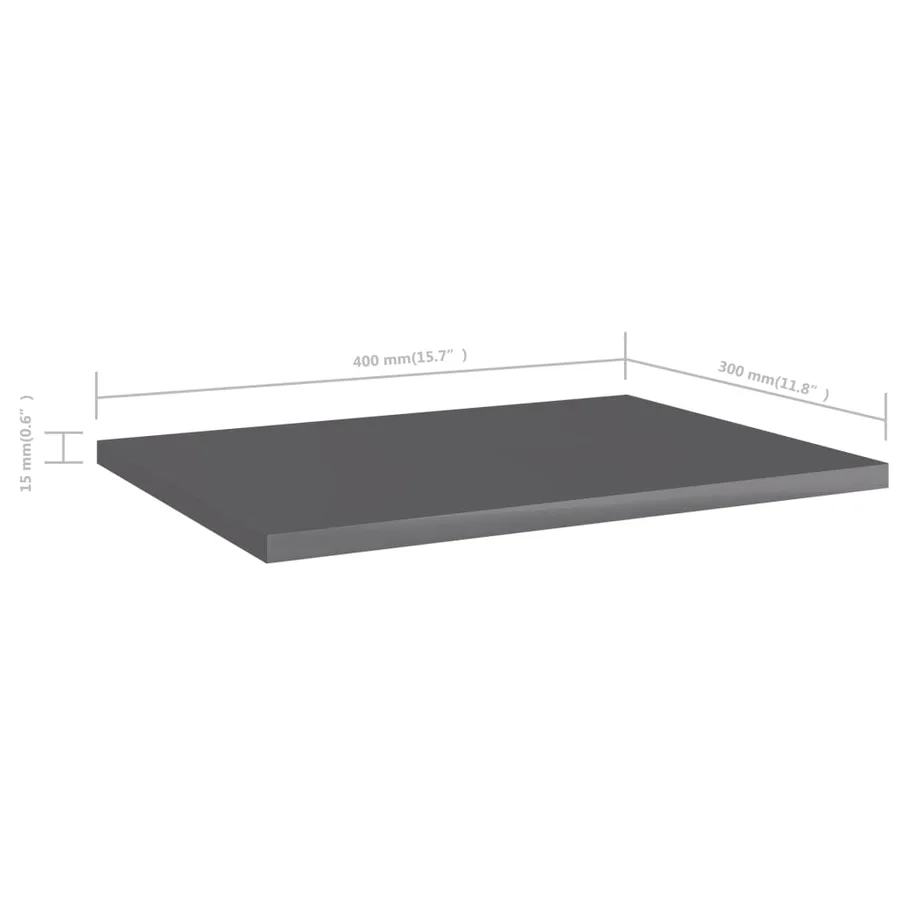 Panneaux de bibliothèque 8 pcs gris brillant bois d’ingénierie - 5
