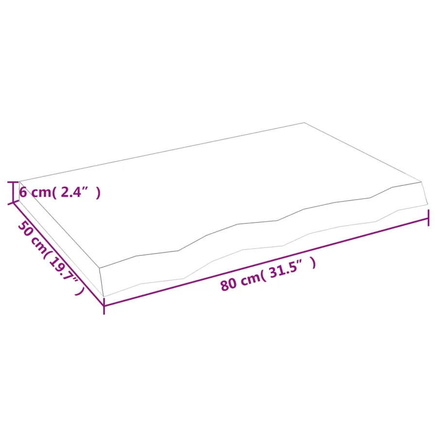 Étagère murale 80x50x(2-6) cm bois de chêne massif non traité - 9