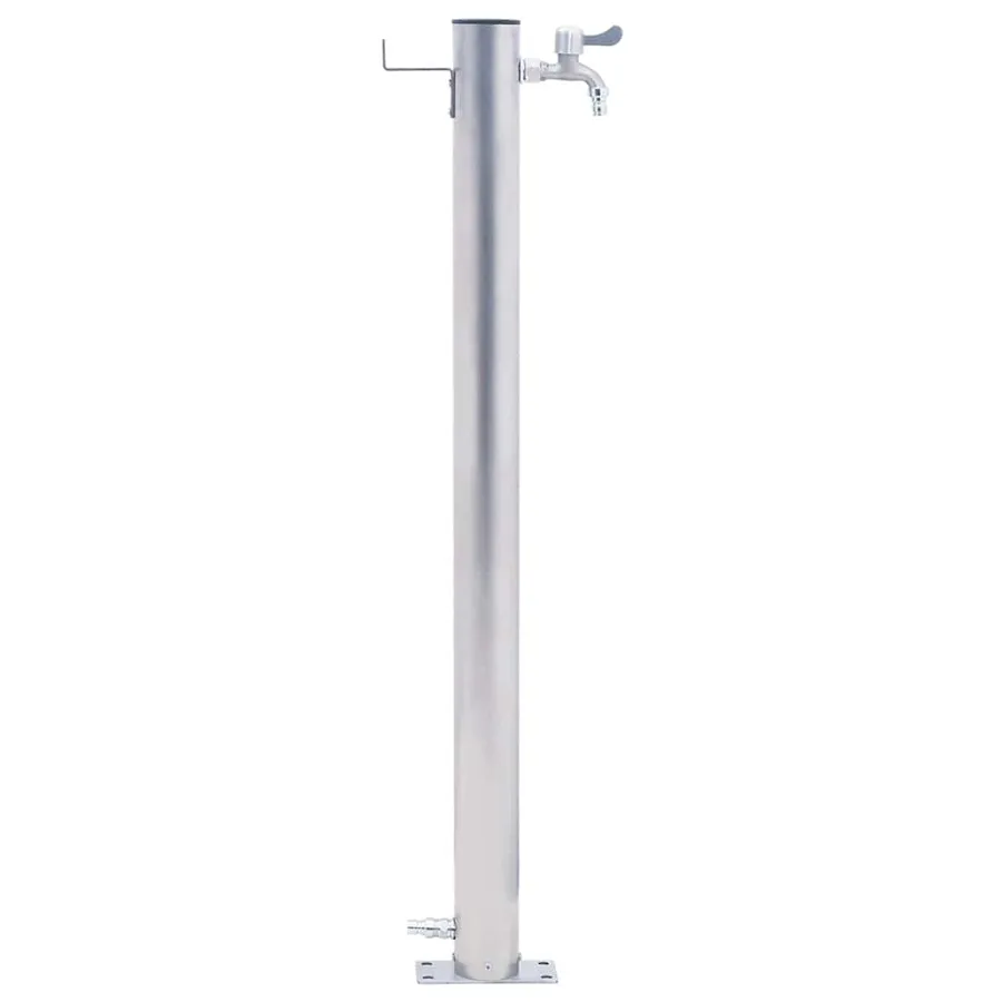 Colonne à eau de jardin 80 cm acier inoxydable rond - 3