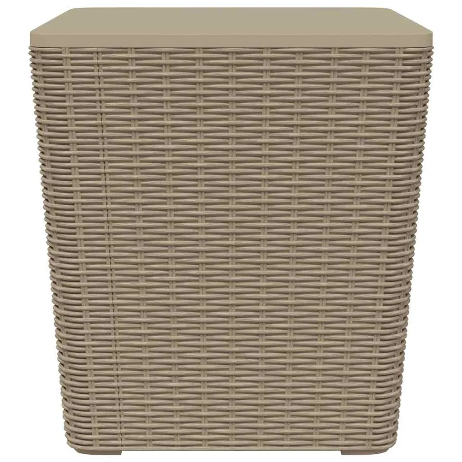 Table de jardin avec couvercle amovible marron clair PP - 2