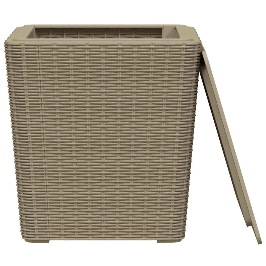 Table de jardin avec couvercle amovible marron clair PP - 4