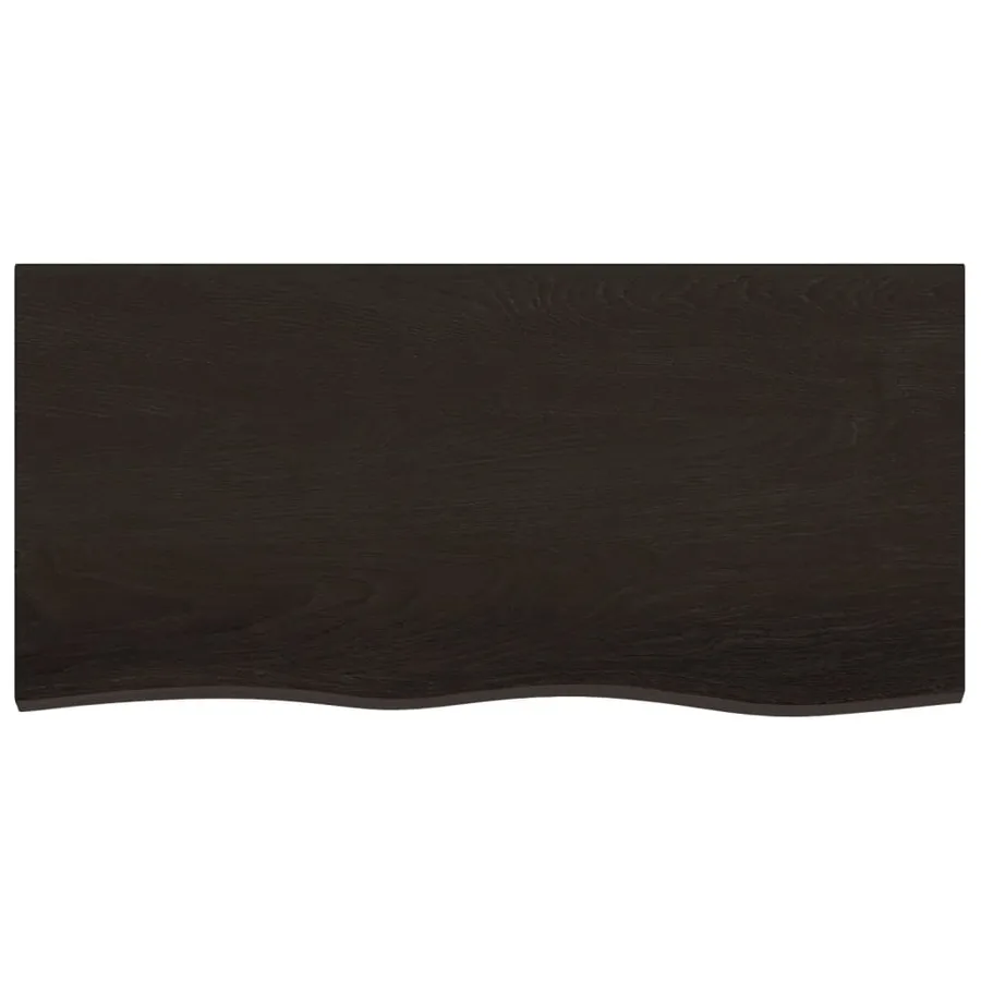 Étagère murale marron foncé bois chêne massif traité - 4