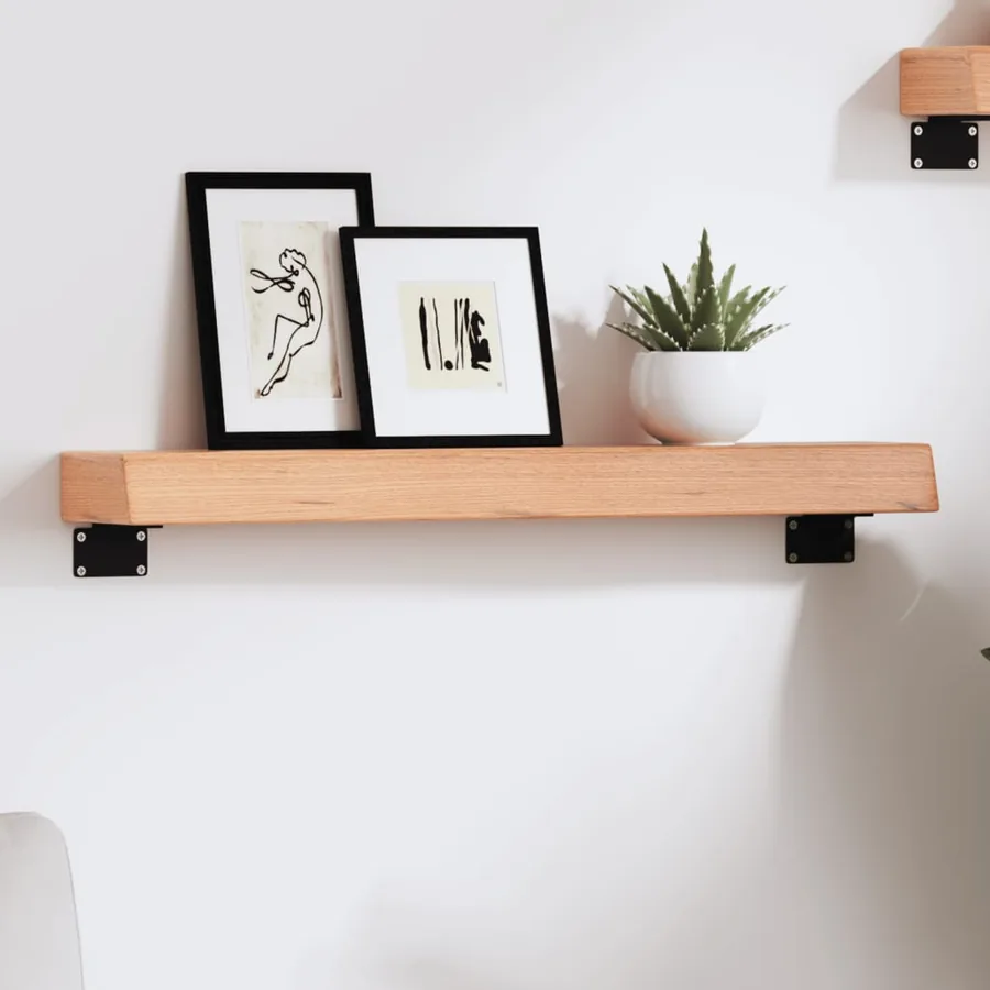 Étagère murale marron clair 60x10x6 cm bois chêne massif traité