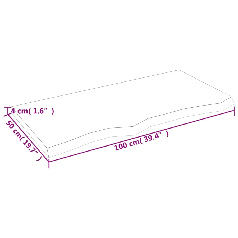 Étagère murale 100x50x(2-4) cm bois de chêne massif non traité - 9