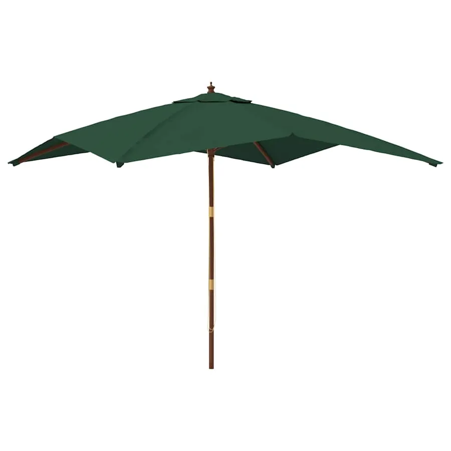 Parasol de jardin avec mât en bois vert 300x300x273 cm - 2