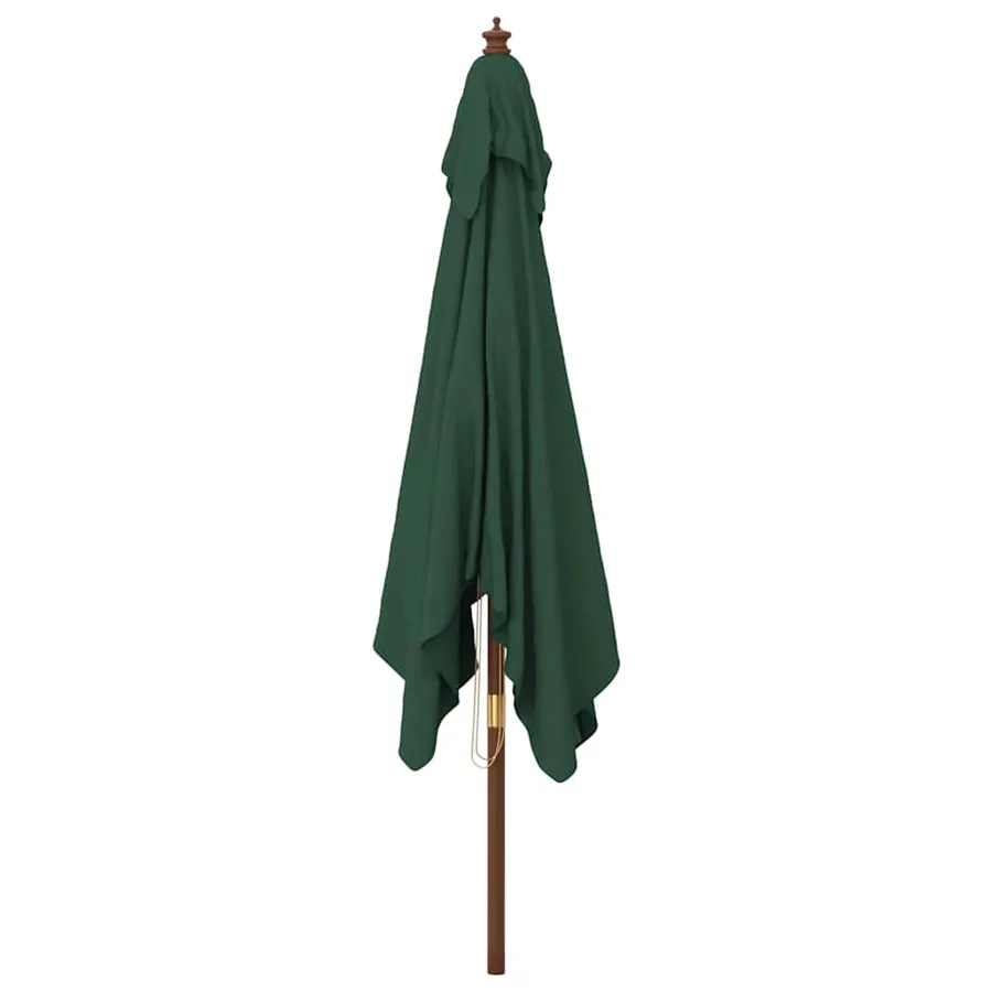 Parasol de jardin avec mât en bois vert 300x300x273 cm - 4