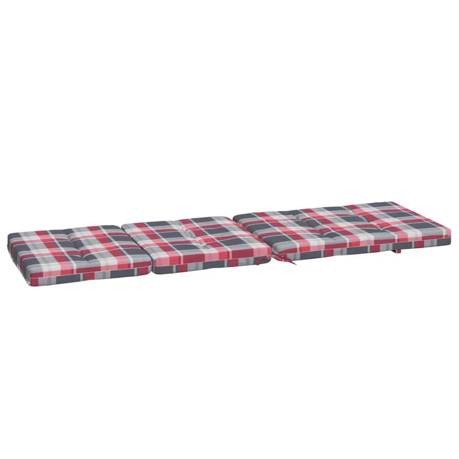 Coussins de chaise longue lot de 2 motif à carreaux rouges - 6