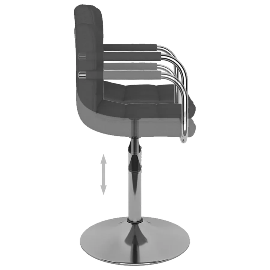 Tabouret de bar Gris foncé Tissu - 6