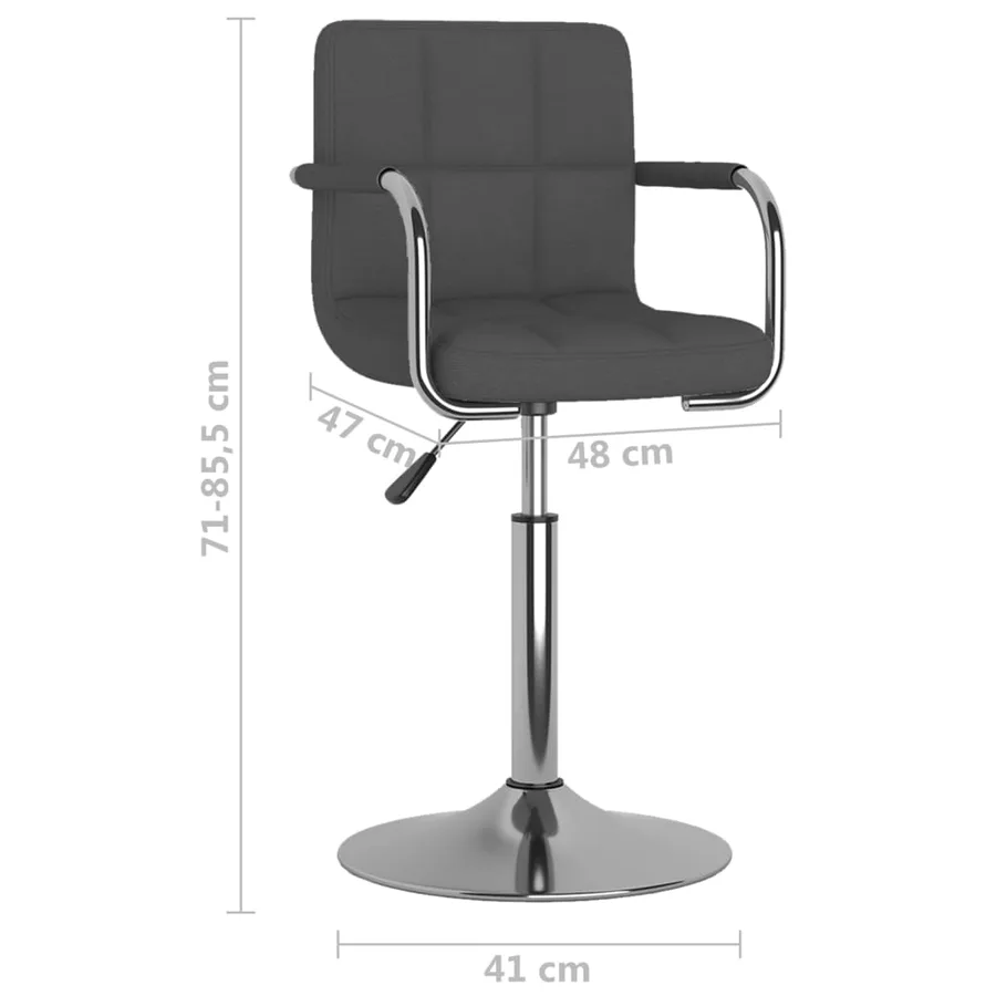 Tabouret de bar Gris foncé Tissu - 9