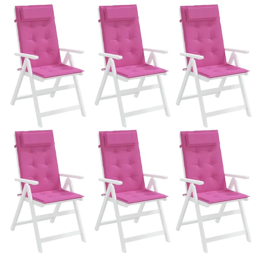 Coussins de chaise à dossier haut lot de 6 rose tissu oxford - 4