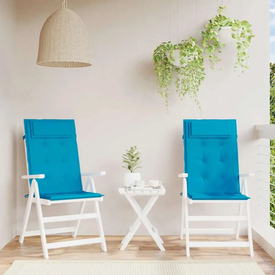 Coussins de chaise à dossier haut lot de 2 bleu clair