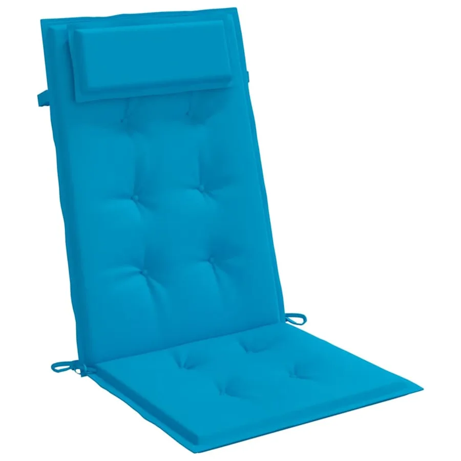 Coussins de chaise à dossier haut lot de 2 bleu clair - 5