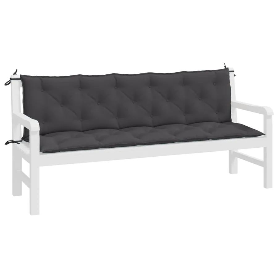 Coussins de banc de jardin lot de 2 anthracite tissu Oxford - 4