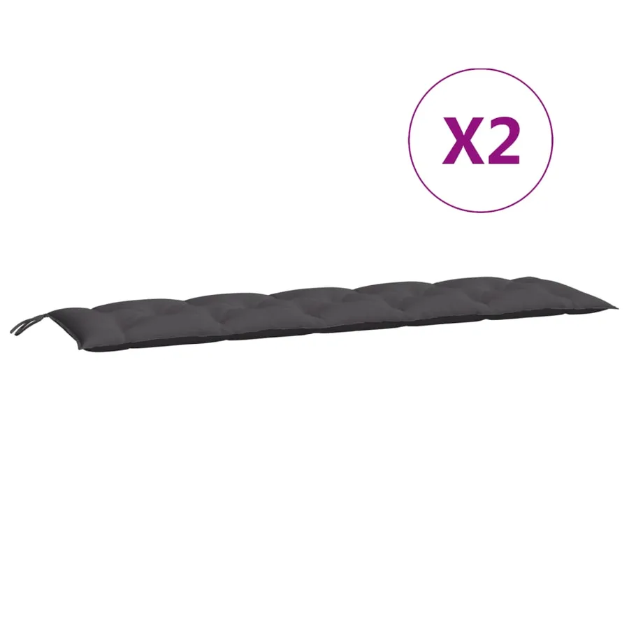 Coussins de banc de jardin lot de 2 anthracite tissu Oxford - 5