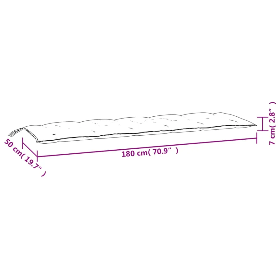 Coussins de banc de jardin lot de 2 anthracite tissu Oxford - 9