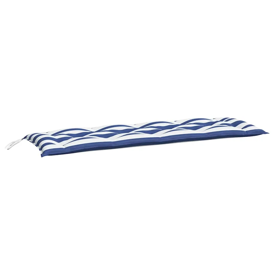 Coussins de banc de jardin lot de 2 rayures bleues et blanches - 5