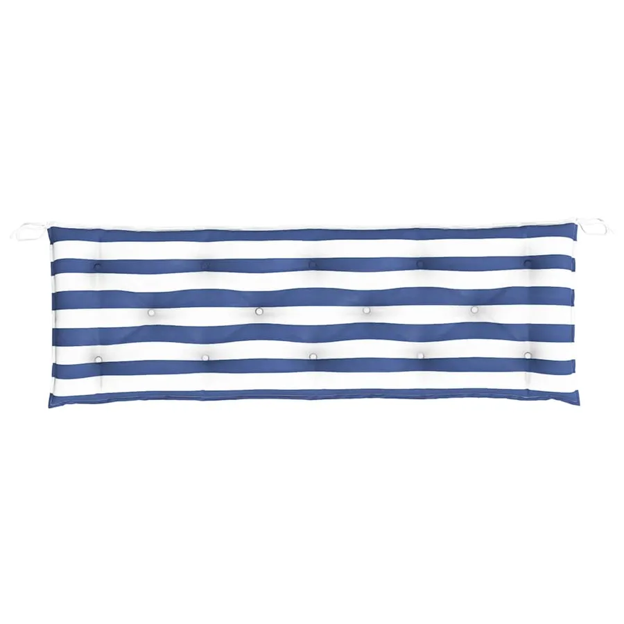 Coussins de banc de jardin lot de 2 rayures bleues et blanches - 6