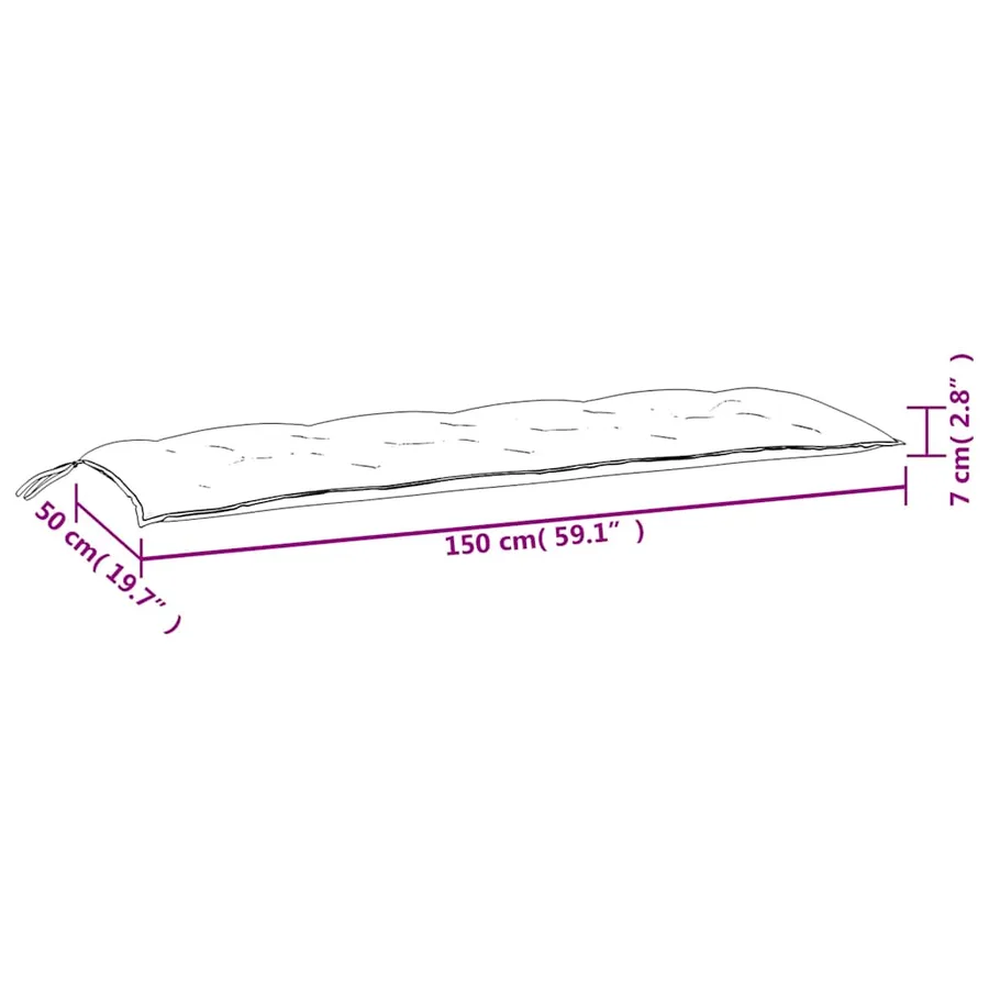 Coussins de banc de jardin lot de 2 rayures bleues et blanches - 9