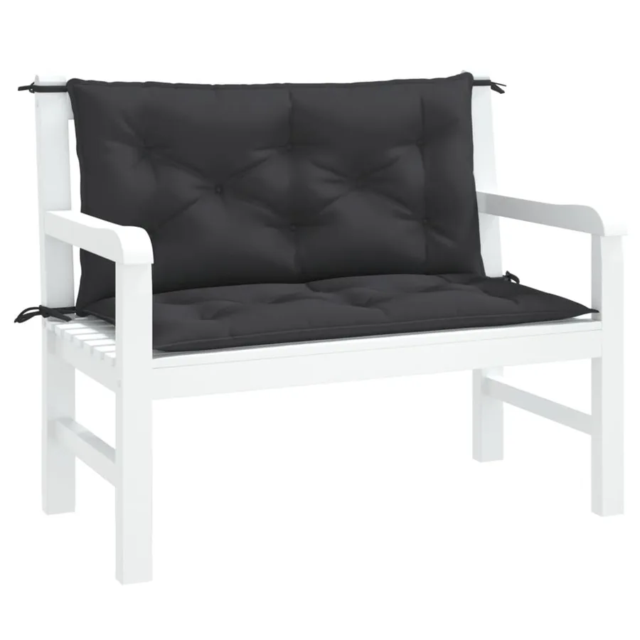 Coussins de banc jardin lot de 2 noir 100x50x7 cm tissu Oxford - 3