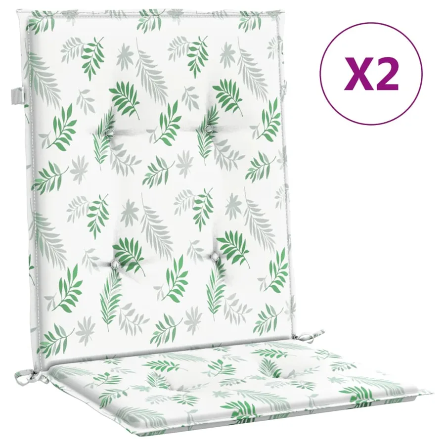 Coussins de chaise à dossier bas lot de 2 modèle de feuille - 2