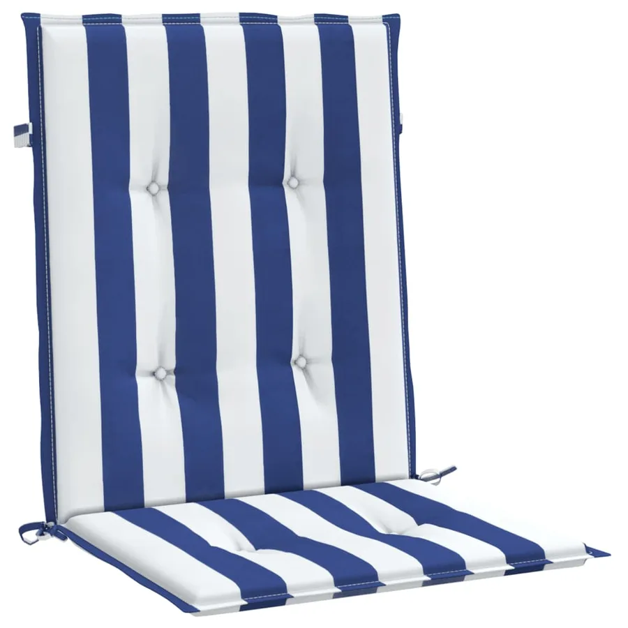 Coussins de chaise à dossier bas lot de 6 rayures bleu et blanc - 5
