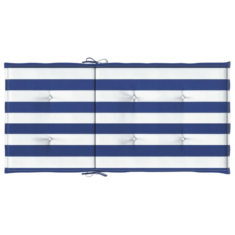 Coussins de chaise à dossier bas lot de 6 rayures bleu et blanc - 7