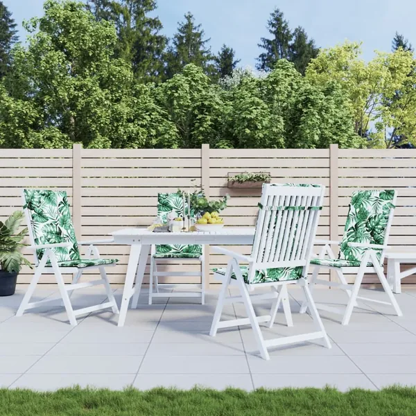 Coussins de chaise à dossier haut lot de 4 modèle de feuille