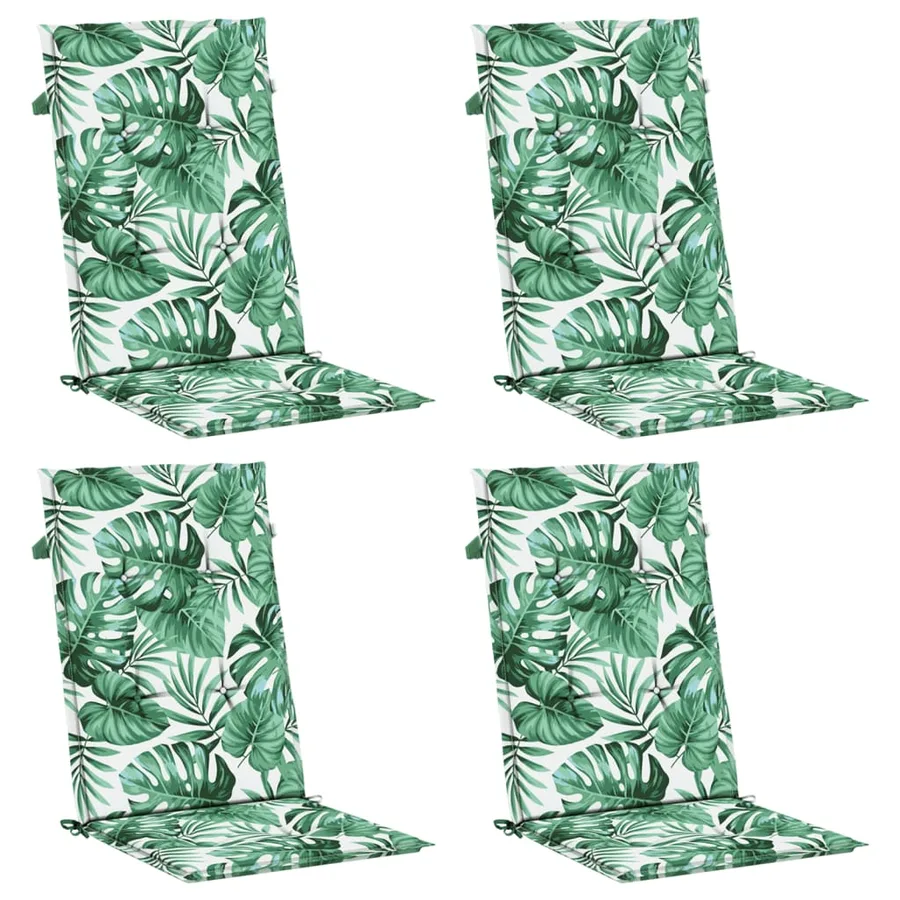 Coussins de chaise à dossier haut lot de 4 modèle de feuille - 3