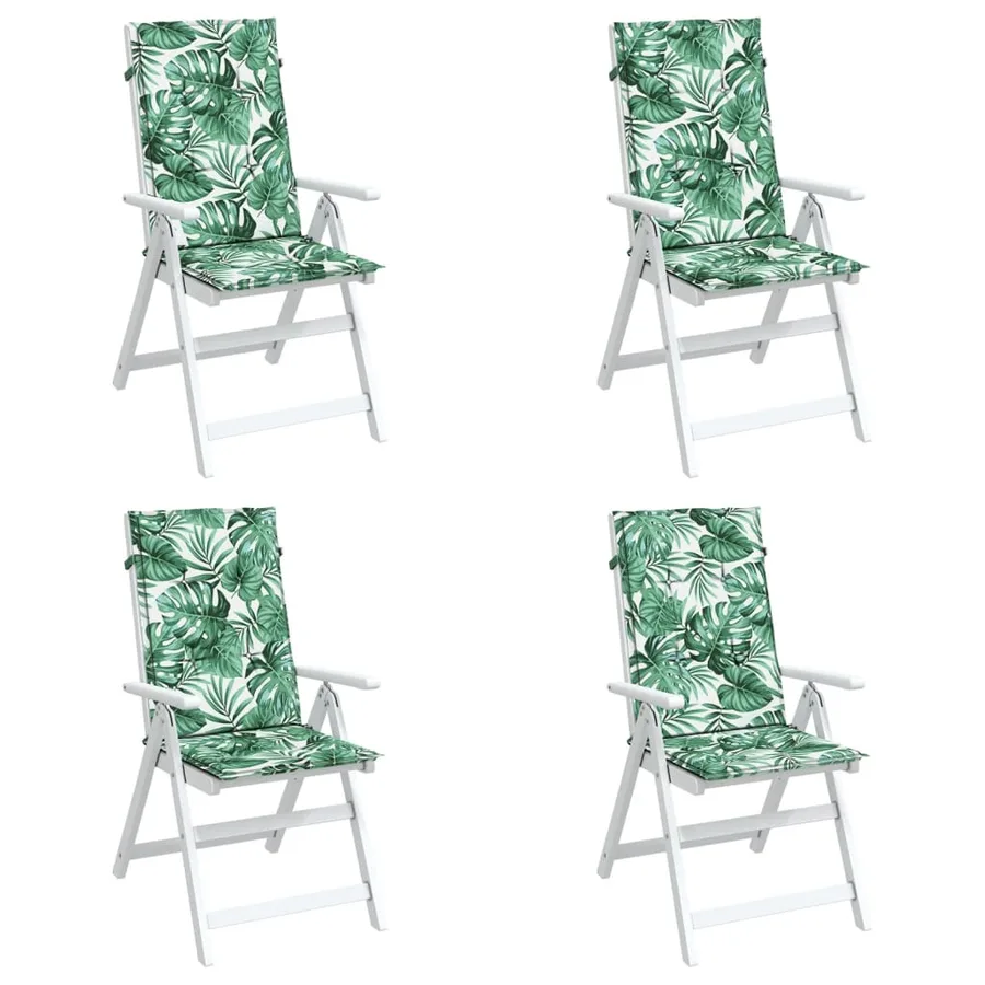 Coussins de chaise à dossier haut lot de 4 modèle de feuille - 4