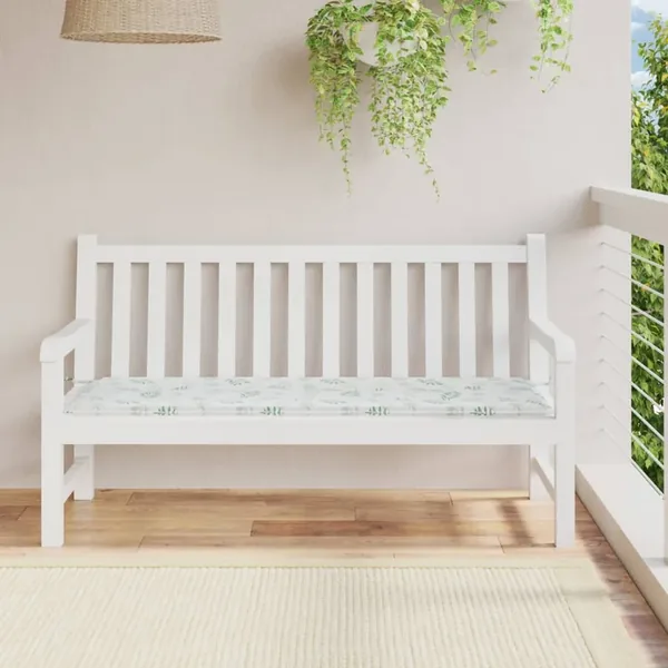 Coussin de banc de jardin motif de feuilles 150x50x3 cm