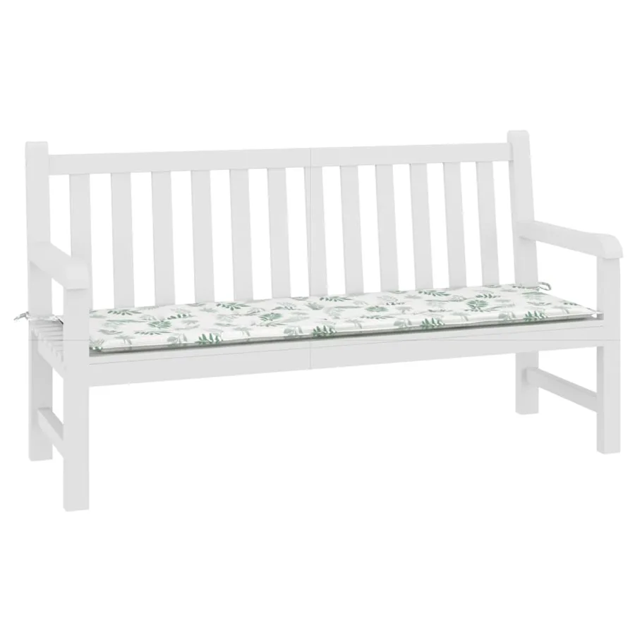 Coussin de banc de jardin motif de feuilles 150x50x3 cm - 3