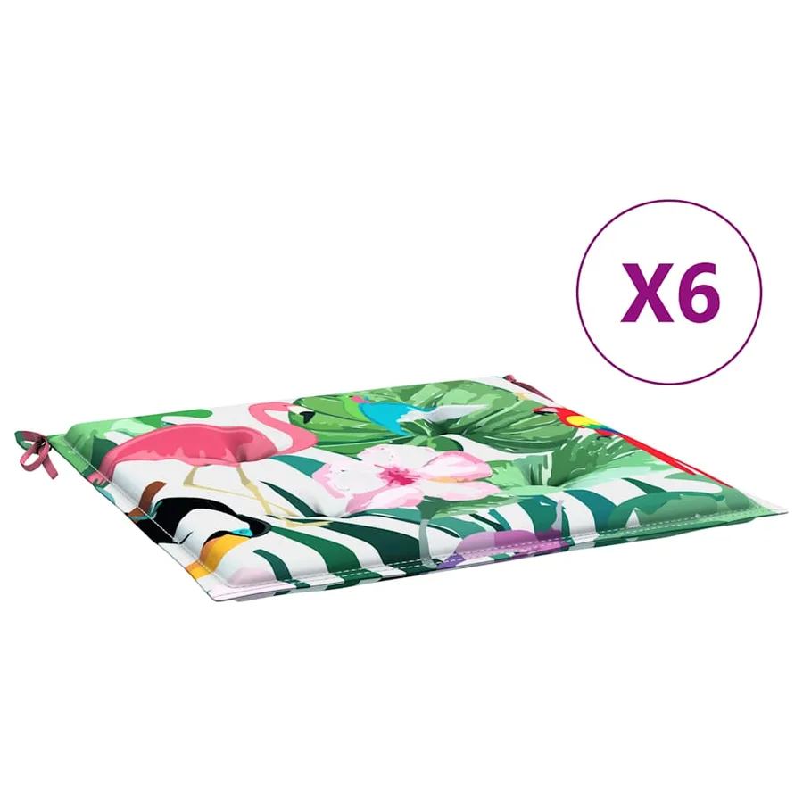 Coussins de chaise de jardin lot de 6 multicolore 40x40x4 cm - 2