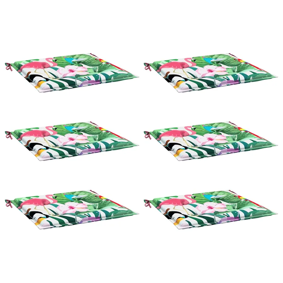 Coussins de chaise de jardin lot de 6 multicolore 40x40x4 cm - 3