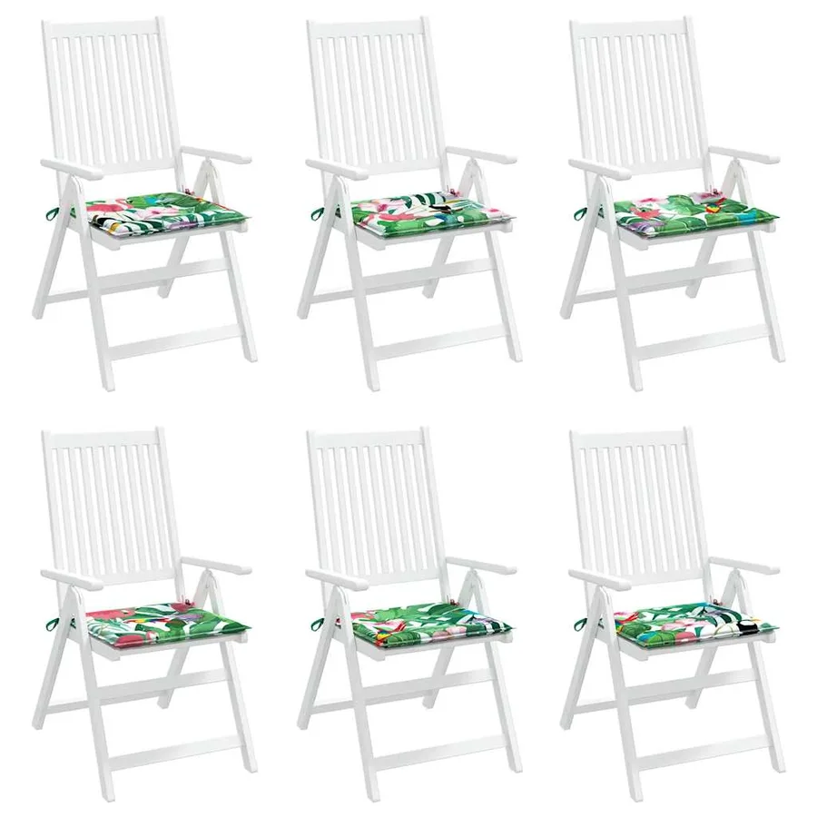 Coussins de chaise de jardin lot de 6 multicolore 40x40x4 cm - 4