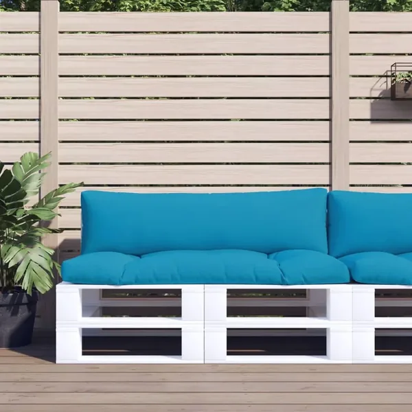 Coussins de palette lot de 2 bleu clair tissu