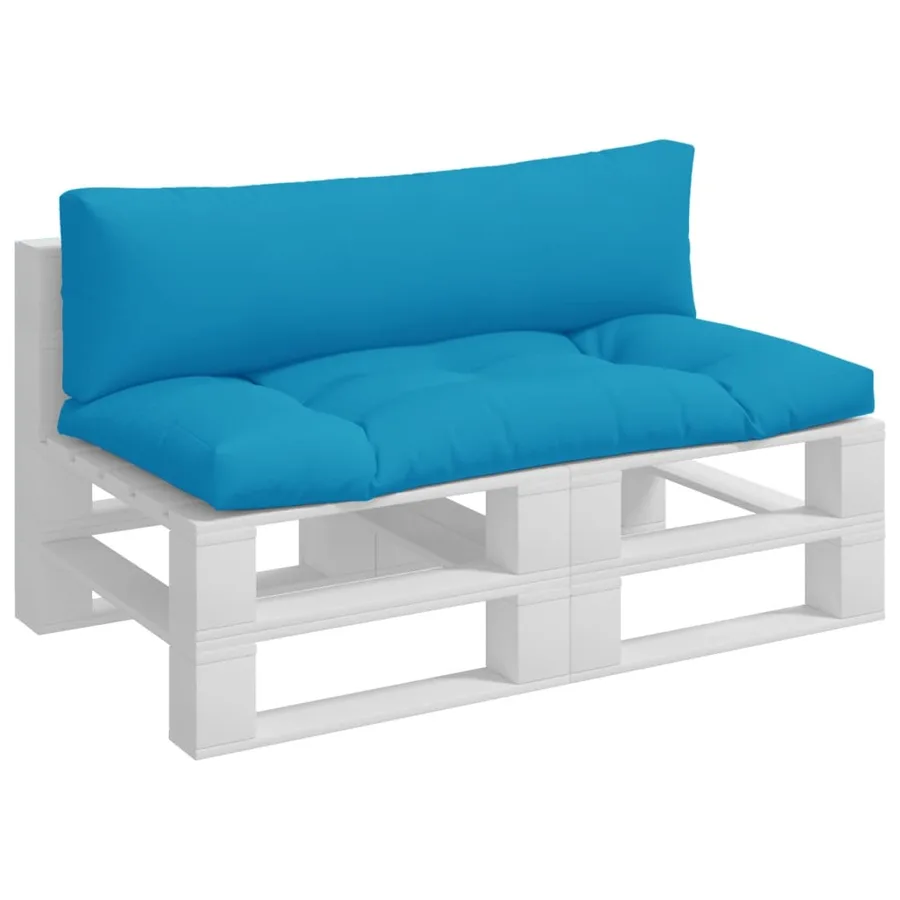 Coussins de palette lot de 2 bleu clair tissu - 3