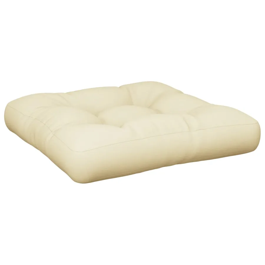 Coussin de palette crème 60x61,5x10 cm tissu - 2