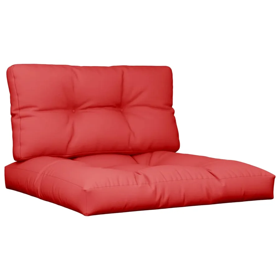 Coussins de palette lot de 2 rouge tissu - 2