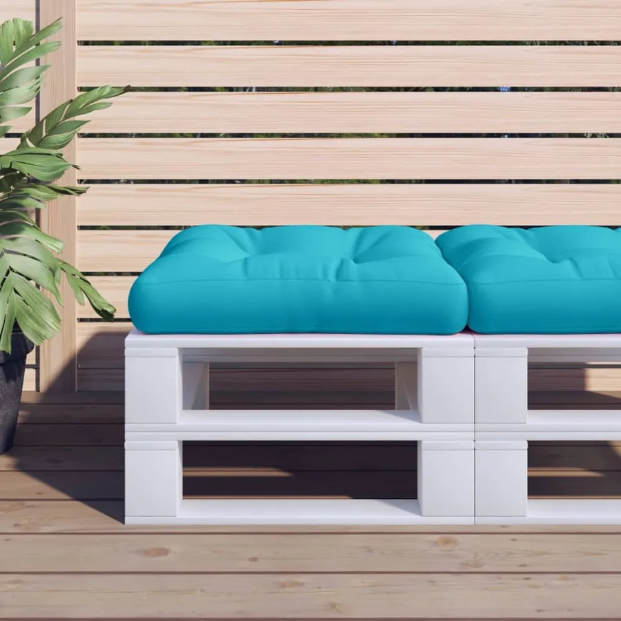 Coussin de palette turquoise 60x60x12 cm tissu