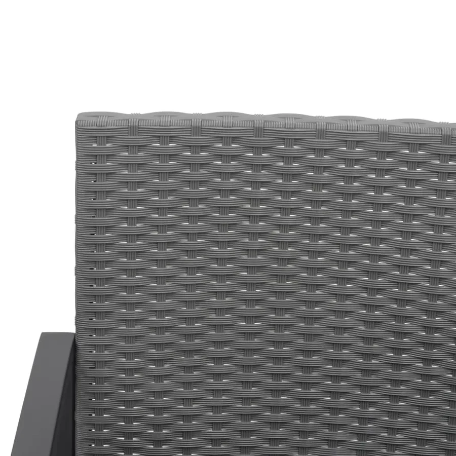 Ensemble à manger de jardin coussins 5 pcs gris foncé rotin PP - 5