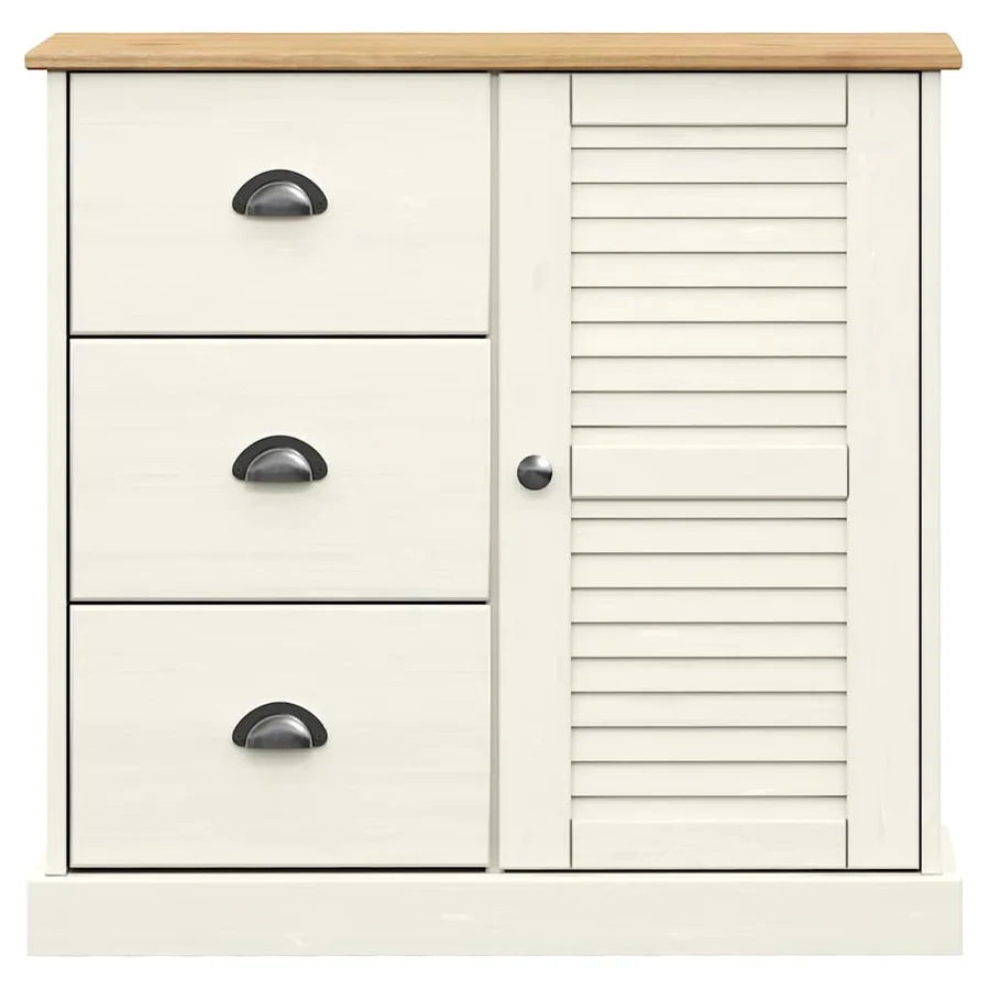 Buffet avec tiroirs VIGO 78x40x75 cm blanc bois massif de pin - 5