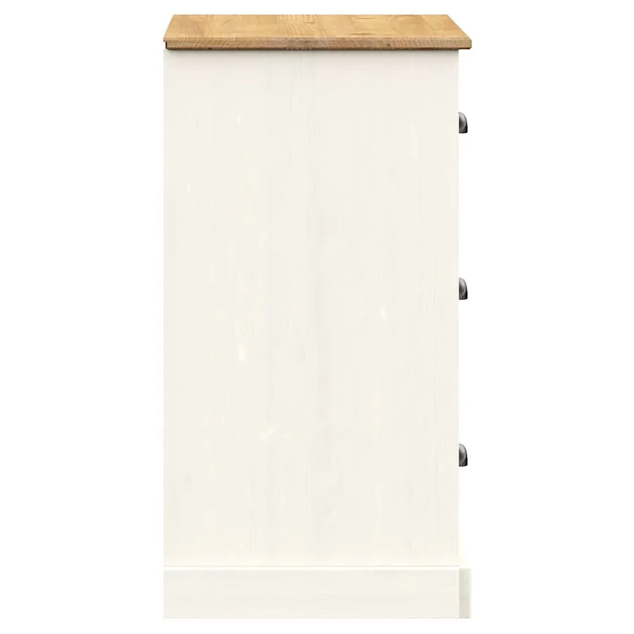 Buffet avec tiroirs VIGO 78x40x75 cm blanc bois massif de pin - 6