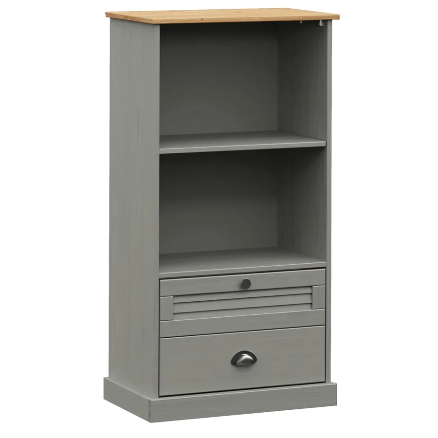 Bibliothèque VIGO gris 60x35x114,5 cm bois massif de pin - 2