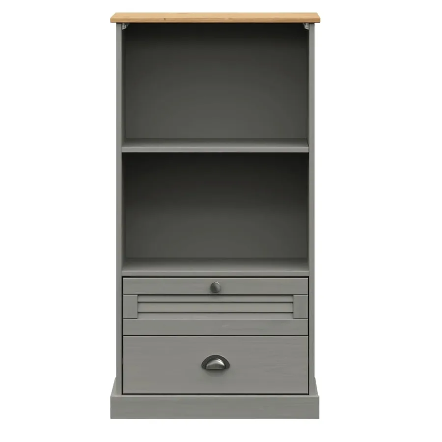 Bibliothèque VIGO gris 60x35x114,5 cm bois massif de pin - 4