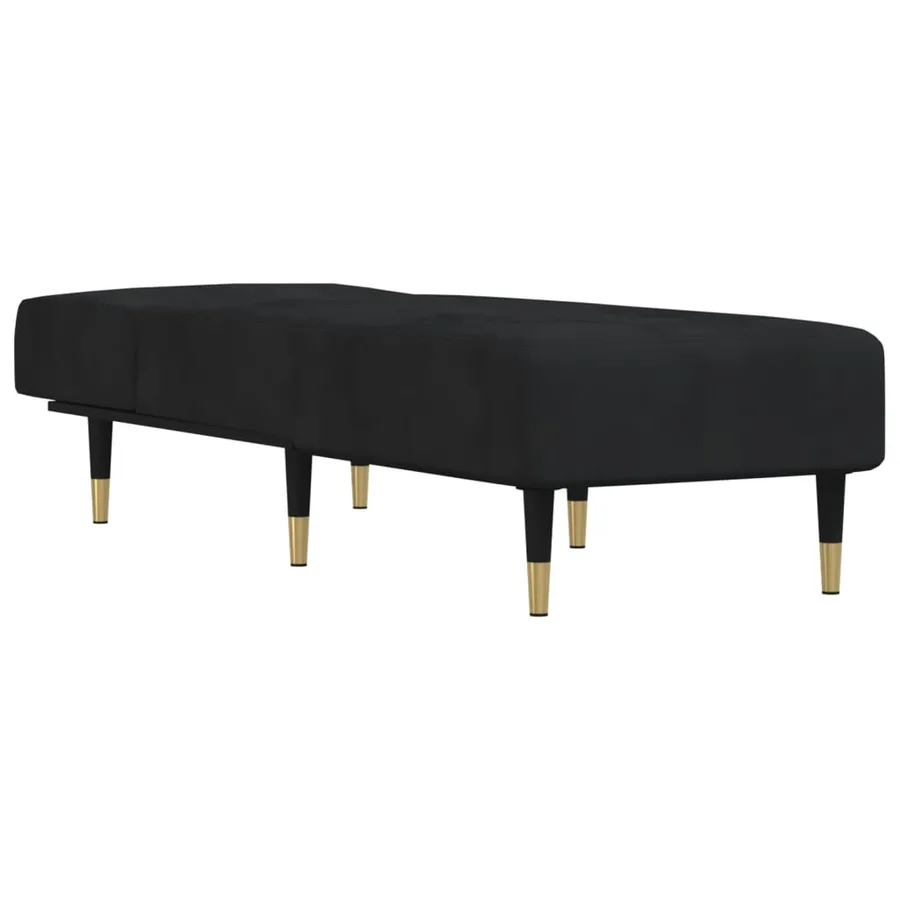 Chaise longue noir velours - 3