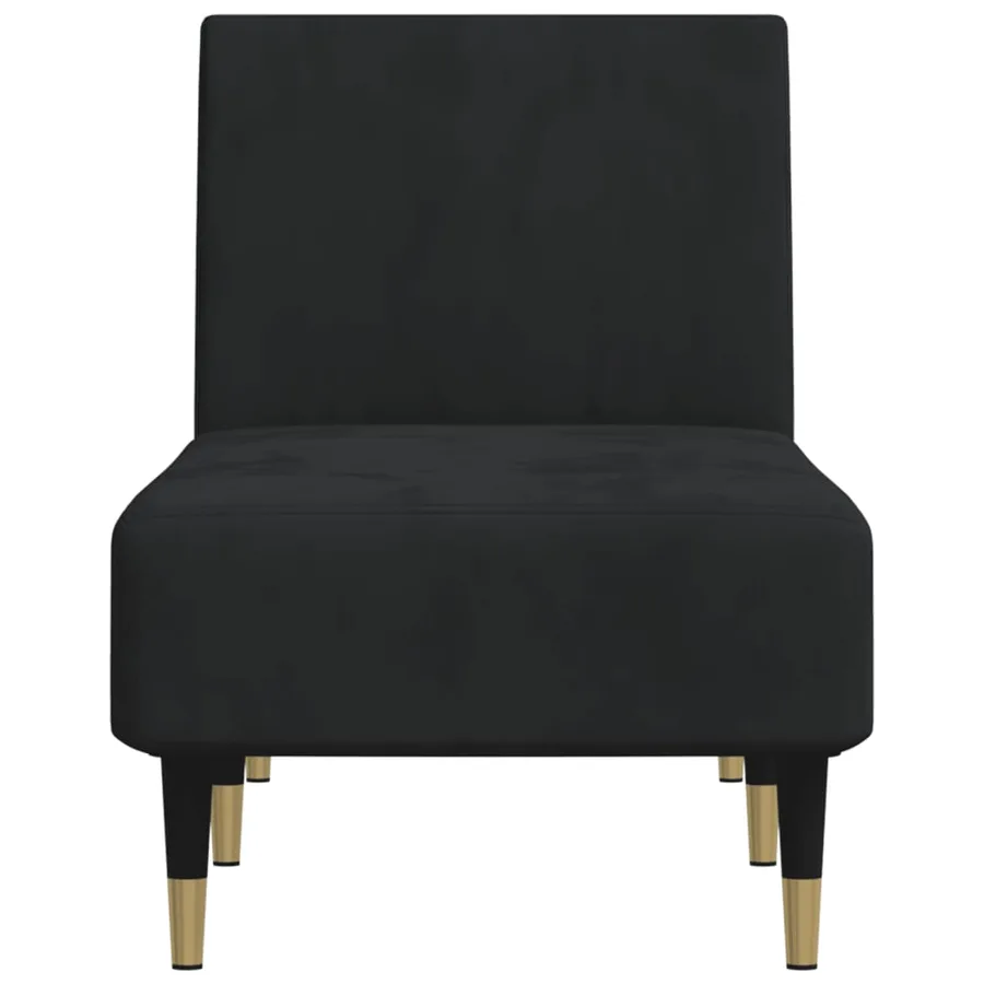 Chaise longue noir velours - 4