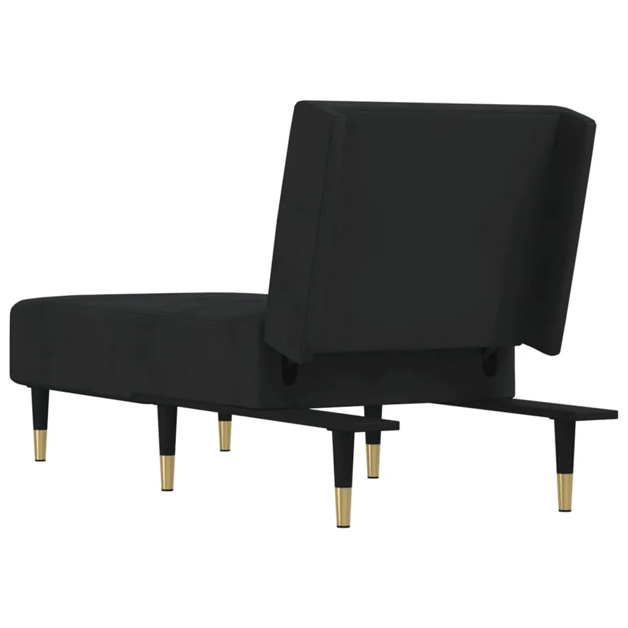 Chaise longue noir velours - 5