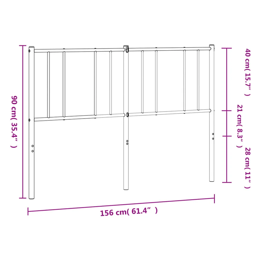 Tête de lit de remplacement métal blanc 150 cm - 8