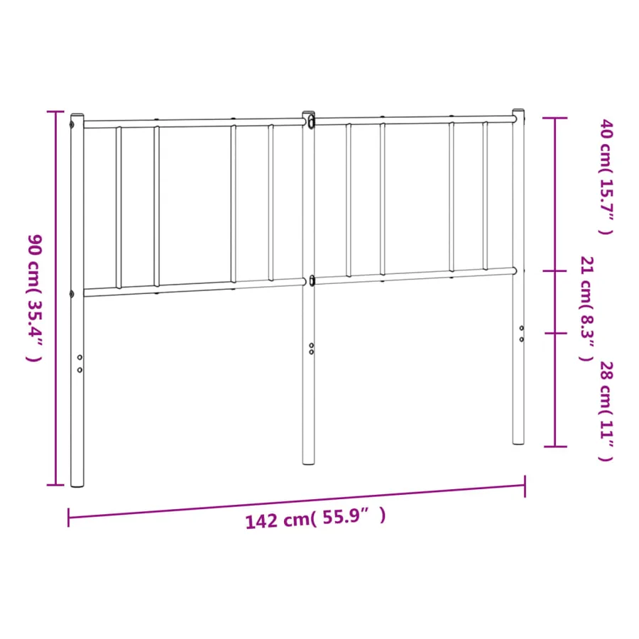 Tête de lit de remplacement métal blanc 135 cm - 8