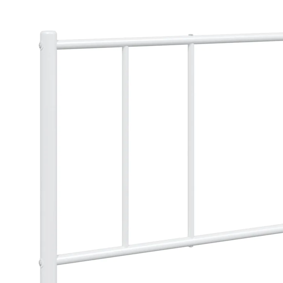 Cadre de lit métal sans matelas et tête de lit blanc 193x203 cm - 9